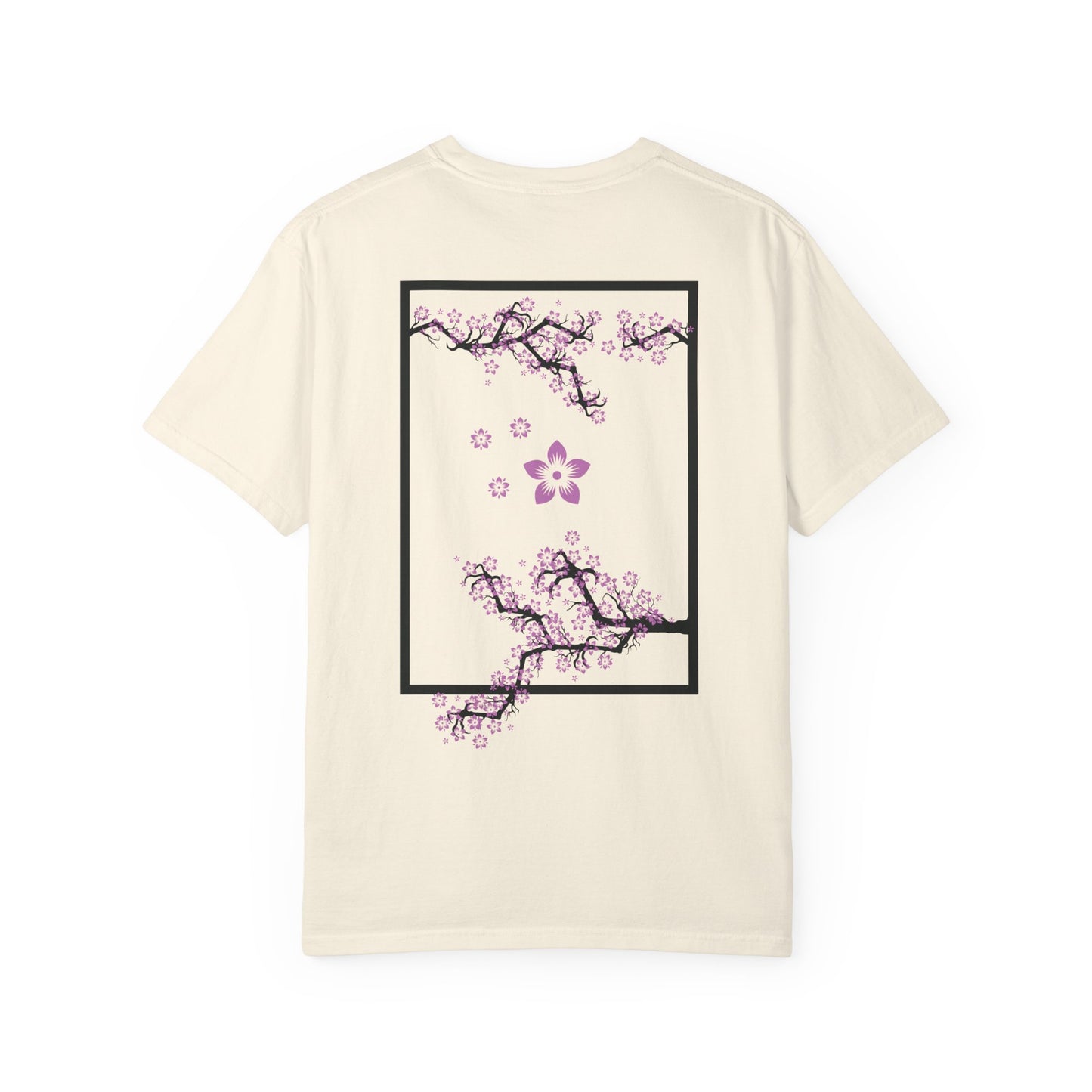 Cherry Blossom Graphic T-Shirt — Sakura Branches Floral Tee — Purple