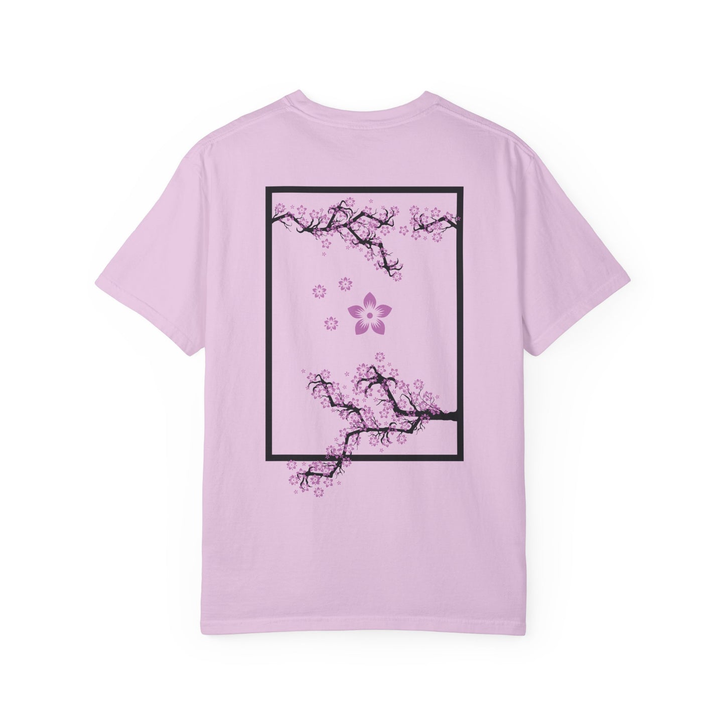 Cherry Blossom Graphic T-Shirt — Sakura Branches Floral Tee — Purple