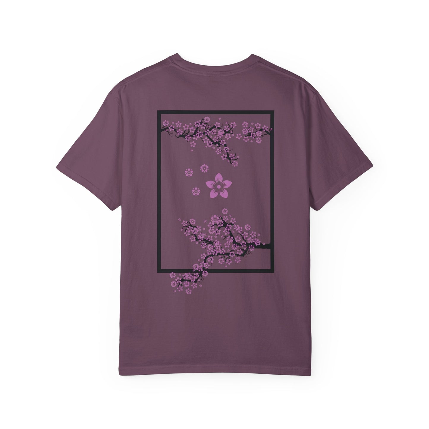 Cherry Blossom Graphic T-Shirt — Sakura Branches Floral Tee — Purple