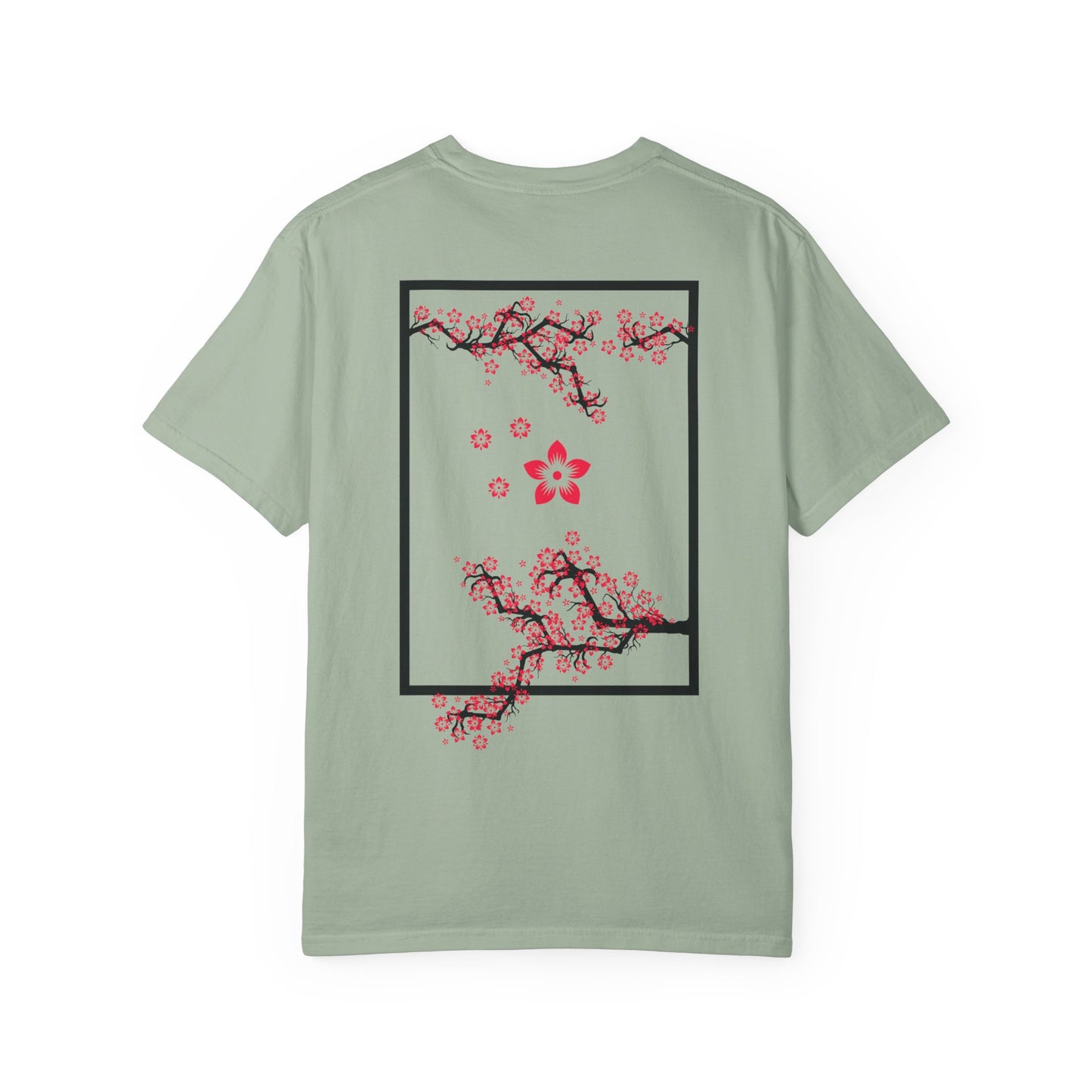 Cherry Blossom Graphic T-Shirt — Sakura Branches Floral Tee — Red