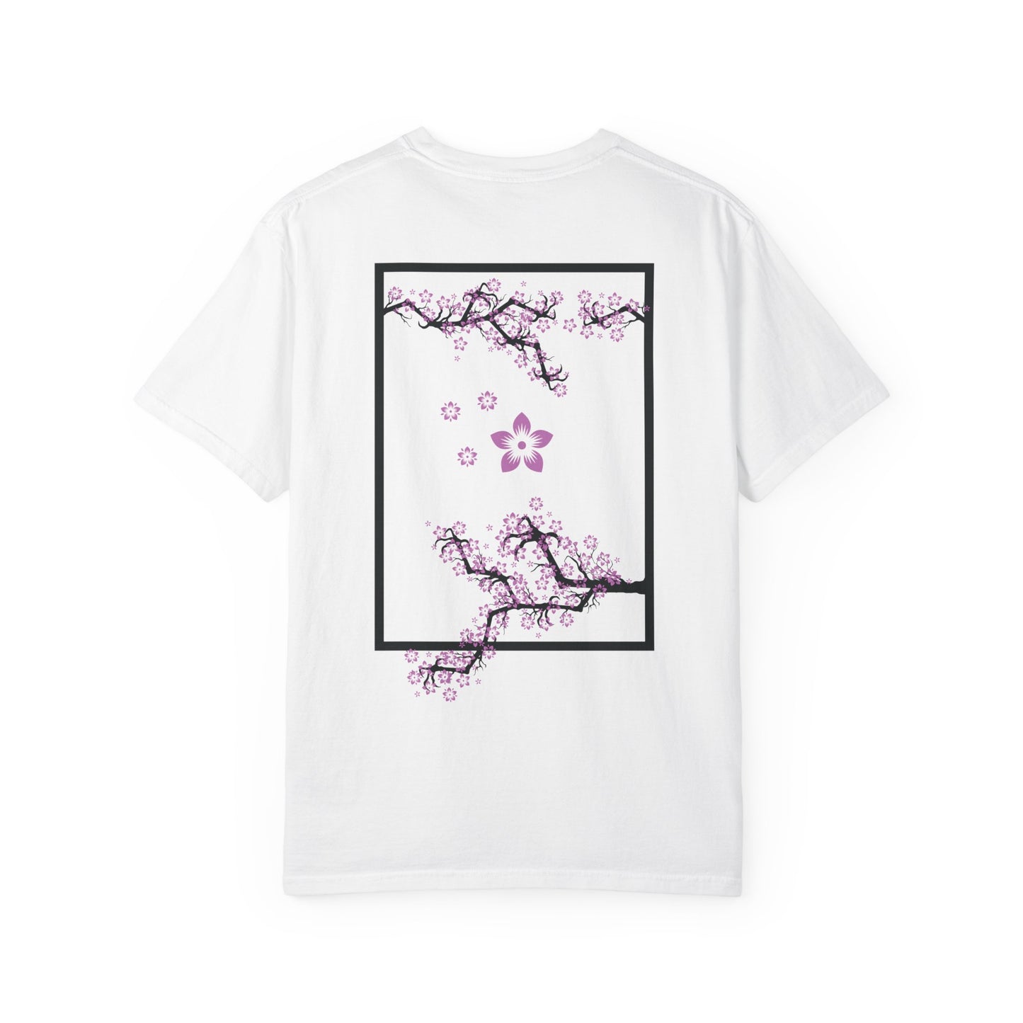 Cherry Blossom Graphic T-Shirt — Sakura Branches Floral Tee — Purple