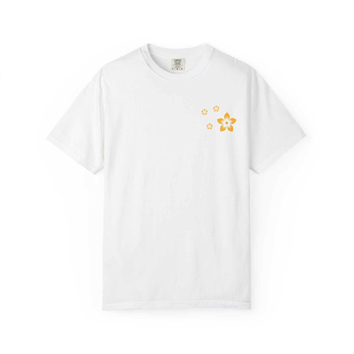 Cherry Blossom Graphic T-Shirt — Sakura Branches Floral Tee — Gold