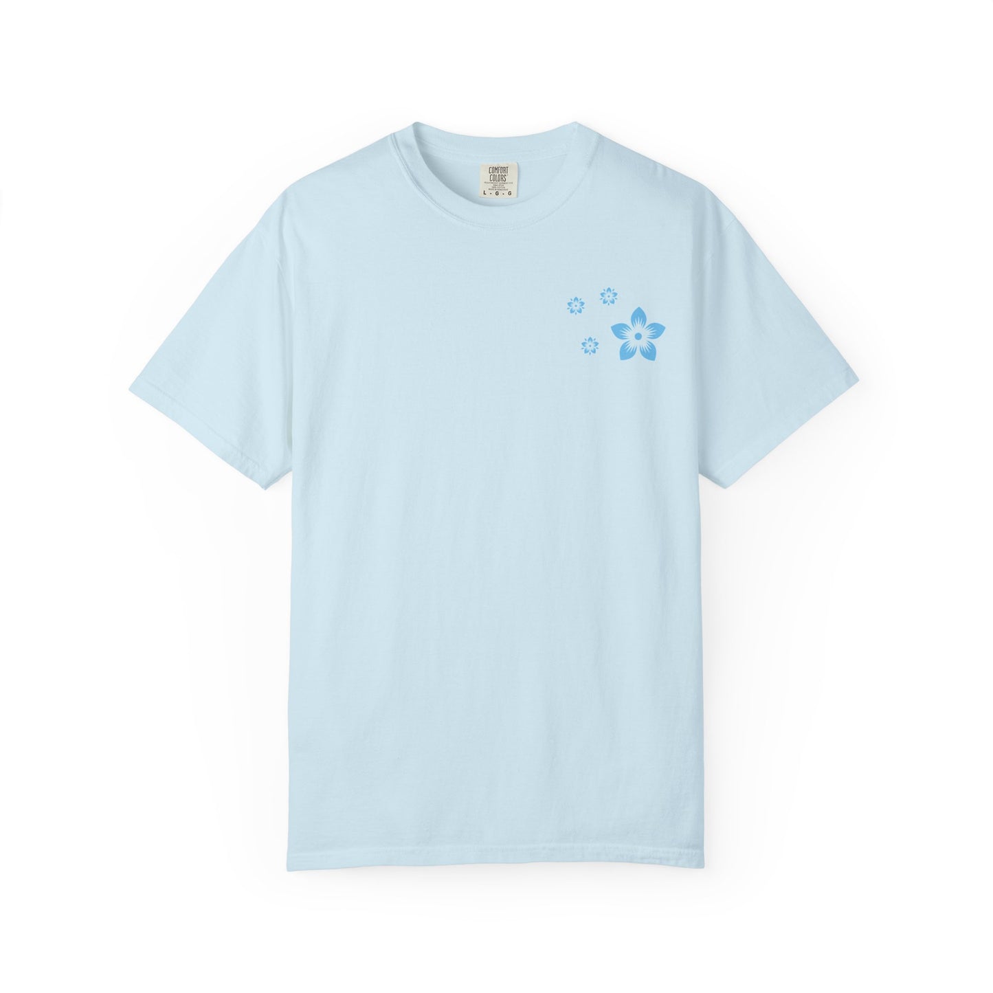 Cherry Blossom Graphic T-Shirt — Sakura Branches Floral Tee — Blue