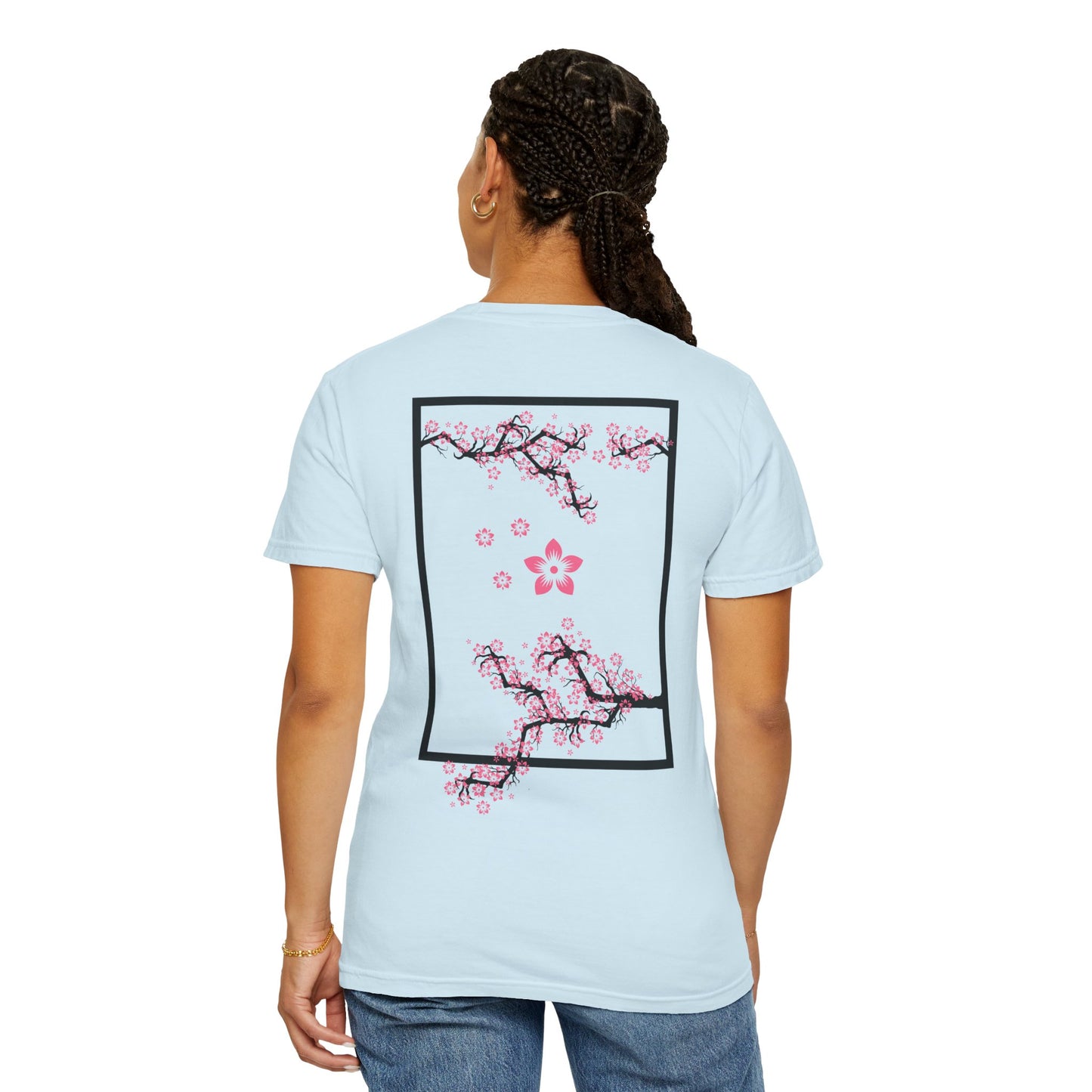 Cherry Blossom Graphic T-Shirt — Sakura Branches Floral Tee — Pink