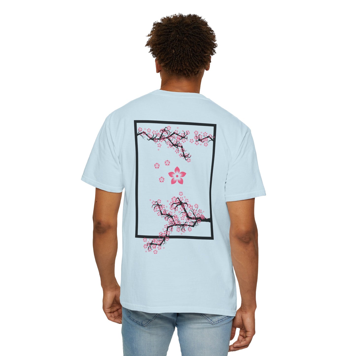 Cherry Blossom Graphic T-Shirt — Sakura Branches Floral Tee — Pink