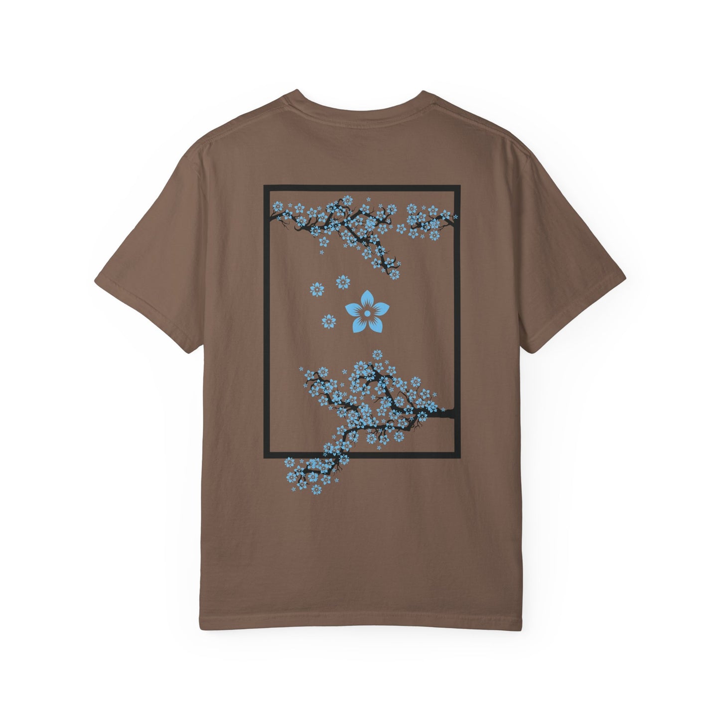Cherry Blossom Graphic T-Shirt — Sakura Branches Floral Tee — Blue