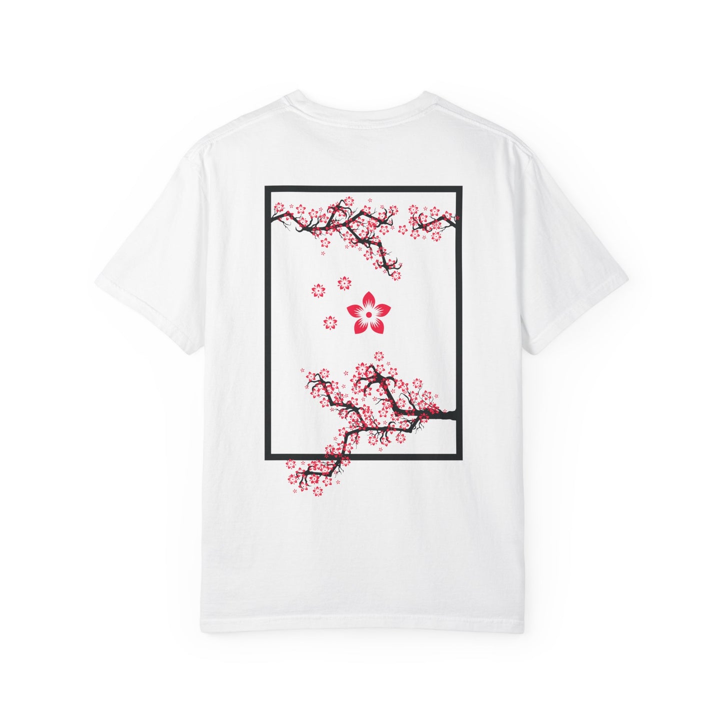 Cherry Blossom Graphic T-Shirt — Sakura Branches Floral Tee — Red