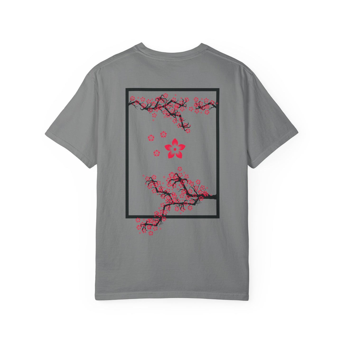 Cherry Blossom Graphic T-Shirt — Sakura Branches Floral Tee — Red