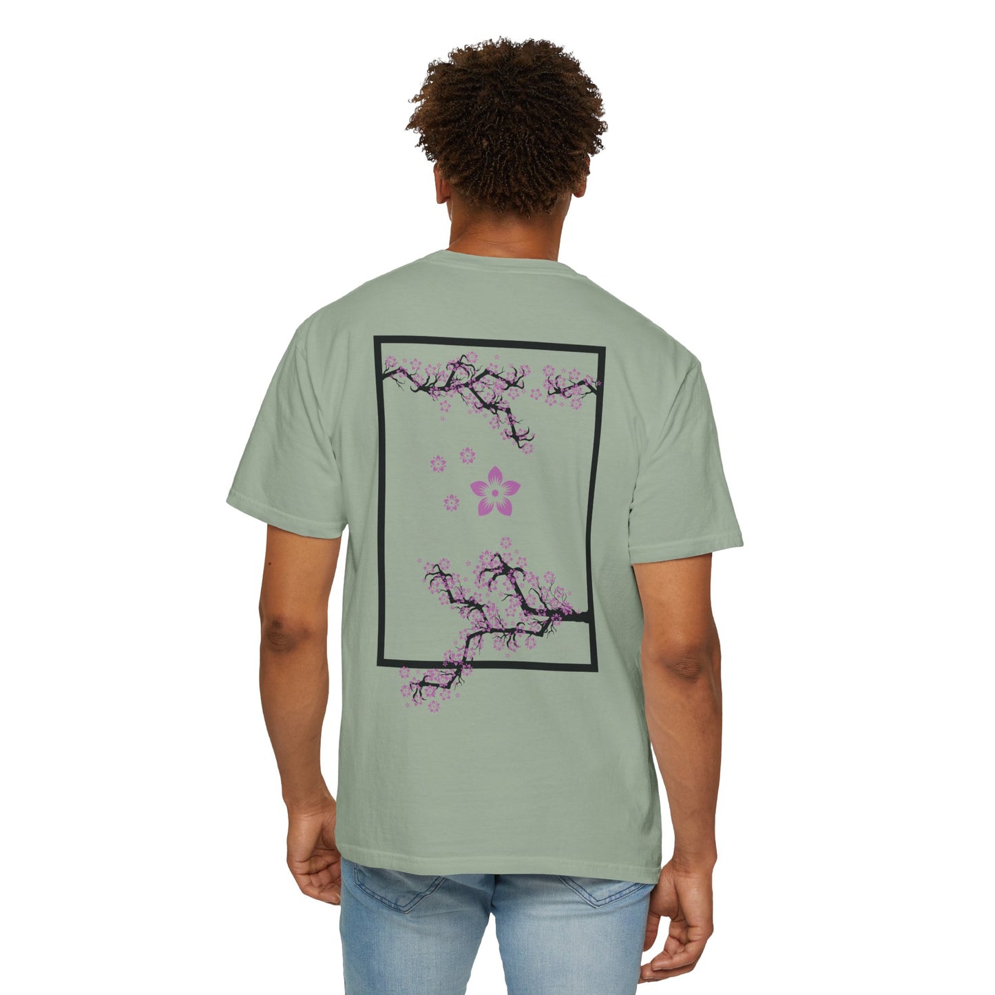Cherry Blossom Graphic T-Shirt — Sakura Branches Floral Tee — Purple