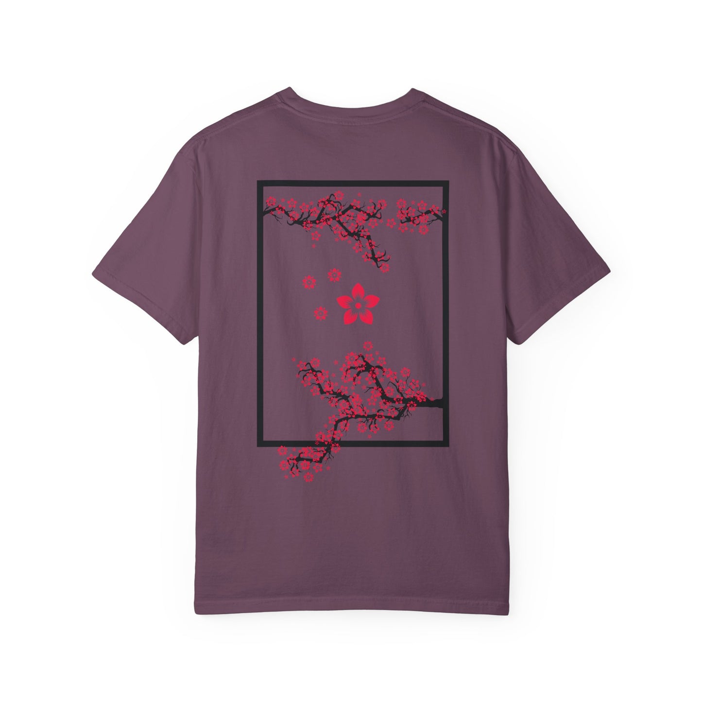 Cherry Blossom Graphic T-Shirt — Sakura Branches Floral Tee — Red