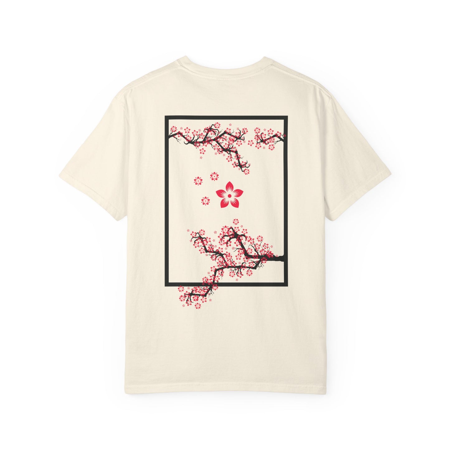 Cherry Blossom Graphic T-Shirt — Sakura Branches Floral Tee — Red