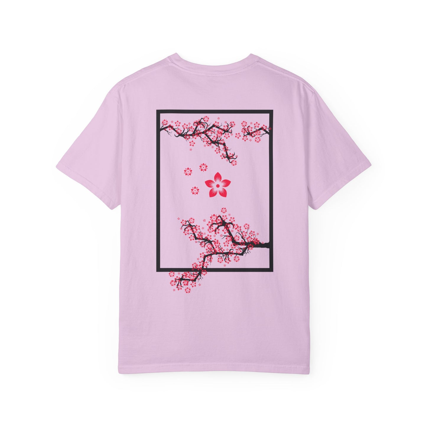 Cherry Blossom Graphic T-Shirt — Sakura Branches Floral Tee — Red