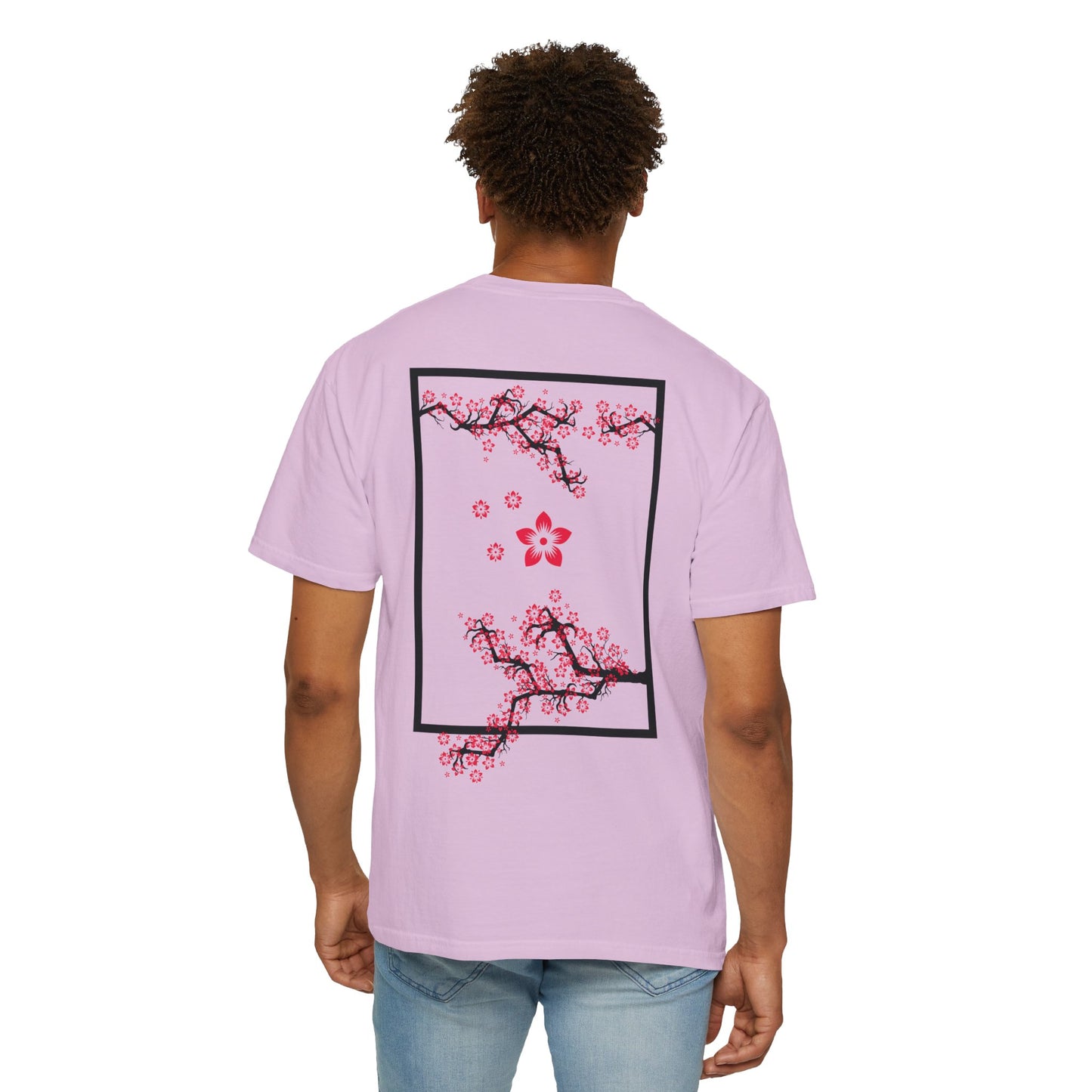 Cherry Blossom Graphic T-Shirt — Sakura Branches Floral Tee — Red